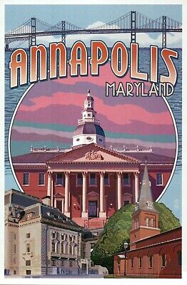 Annapolis Maryland Montage, Capitol Chesapeake Bay Bridge etc. - Modern Postcard