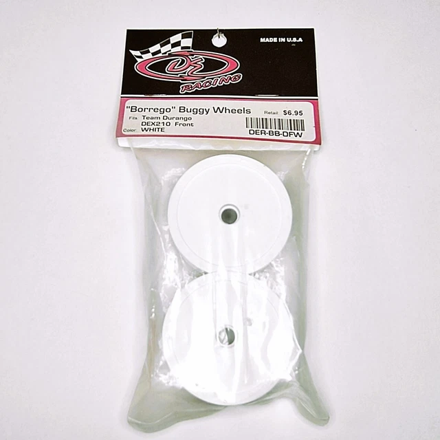 DE Racing DER-BB-DFW Borrego Buggy Wheels Fits Team Durango DEX210 Front (White)
