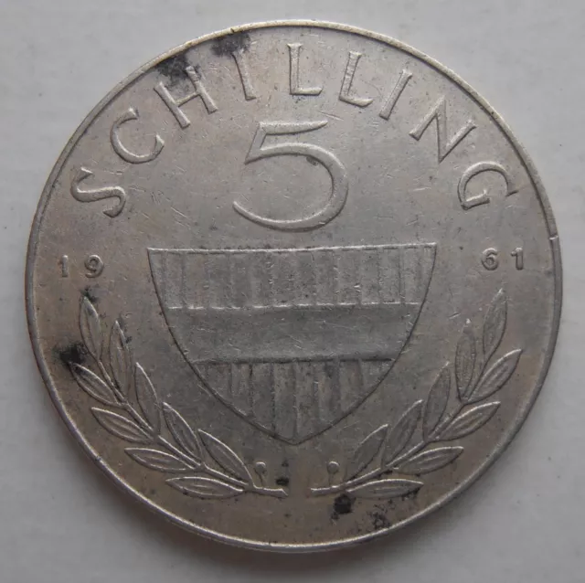 Austria Silver 5 Schilling 1961