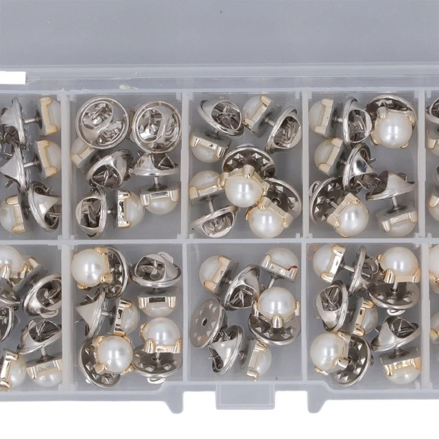 150X COVER UP Buttons Elegant Pearl Style Metal Women Brooch Buttons