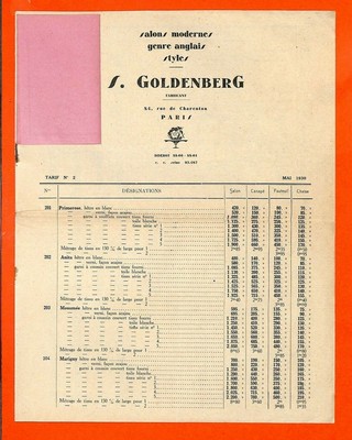 91 CROSNES ETS HENRI HAAS FABRIQUE LITS & MEUBLES ASTRA TARIF MAI 1936 
