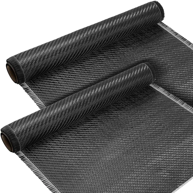 2 Roll Twill Weave Pure Carbon Fiber Fabric Cloth 60" x 12" 3k/200gsm Auto Vinyl