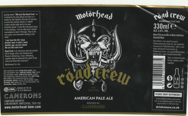 Q1 - Etichetta Birra MOTORHEAD ROAD CREW