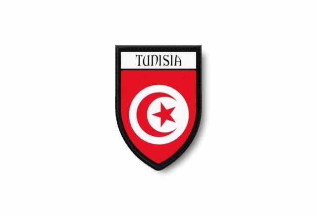 Patch ecusson termocollant bord brode drapeau imprime tunisie tunisien