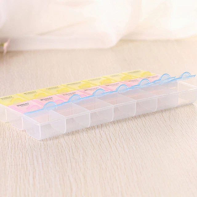 Contenitore organizer tablet conservazione medica 7 giorni settimana 28 slot case box