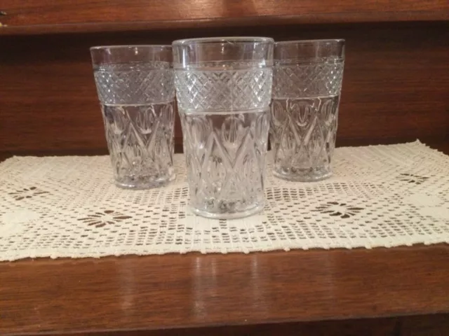 Vintage Imperial Cape Cod Set of 3 5 1/4" Flat Ice Tea Glasses