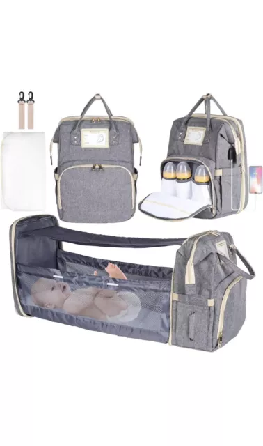 Large Mummy Baby Nappy Diaper Bag Backpack Mom Changing Travel Bag Multi use