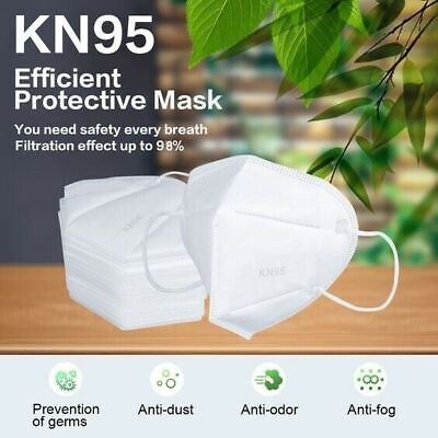 3-100 KN95 White Face Mask Disposable 5 Layers C.E Approval FFP2 Safety