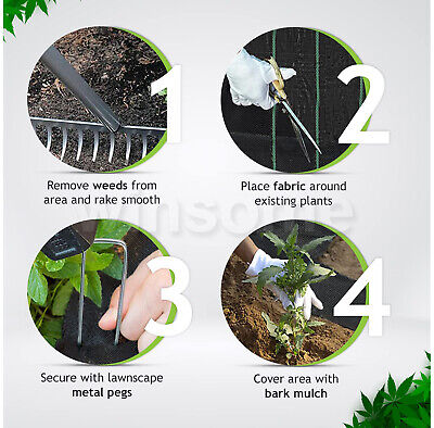 Heavy Duty Garden Membrane Weed control Fabric 100gsm Ground Cover Landscape Mat 2