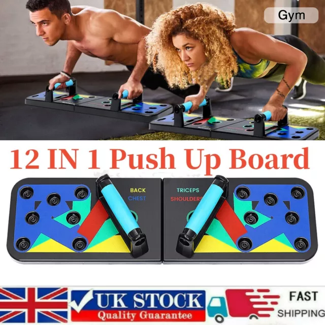 12in1 Push Up Rack Board Fitness Workout Train Gym Muscle Exercise Pushup Stand