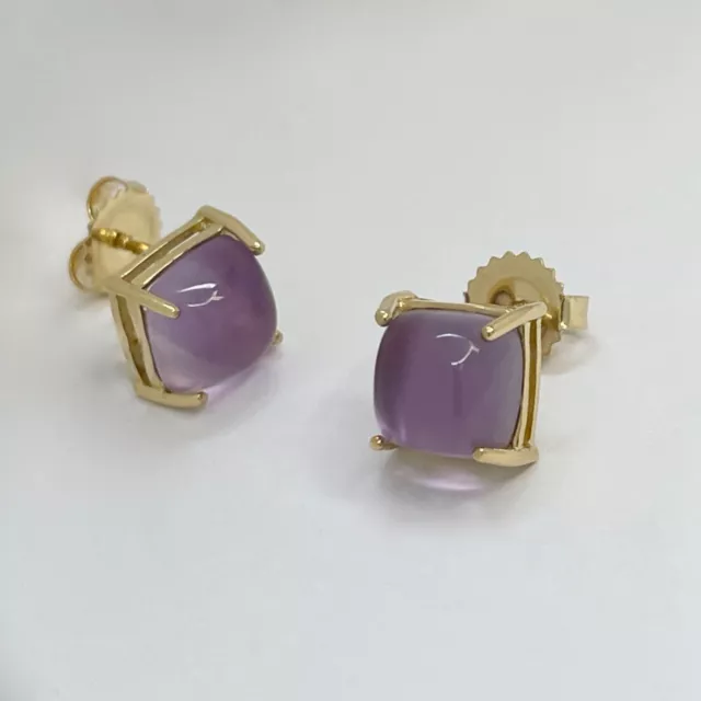 ROBERTO COIN Shanghai Amethyst & Mother of Pearl Stud Earrings 18K Yellow Gold