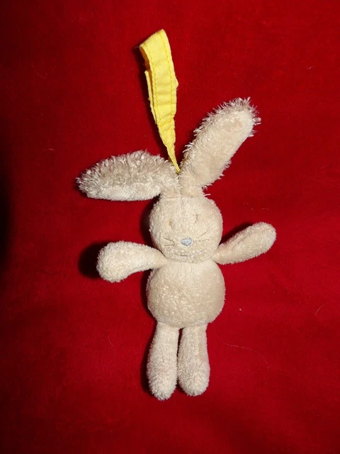 Doudou Peluche Attache Tétine NATURE ET DECOUVERTES Lapin Polin Beige