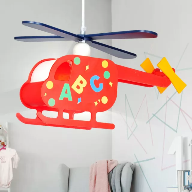 Helikopter Decken Pendel Hänge Lampe Hubschrauber Kinder Leuchte Spiel Zimmer