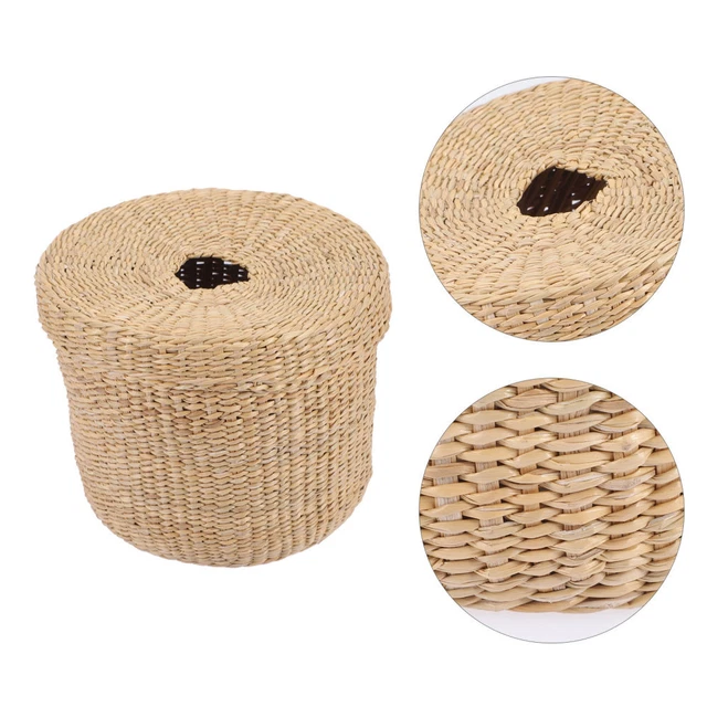Caja de servilletas de tambor caja de pañuelos de madera toallero de papel