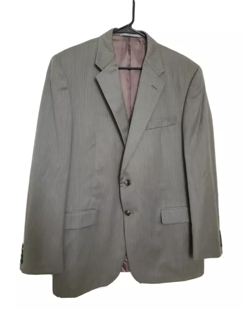 Hickey Freeman Madison Wool Silk Gray 2 Bottoms Made In USA Blazer Men's Size 44