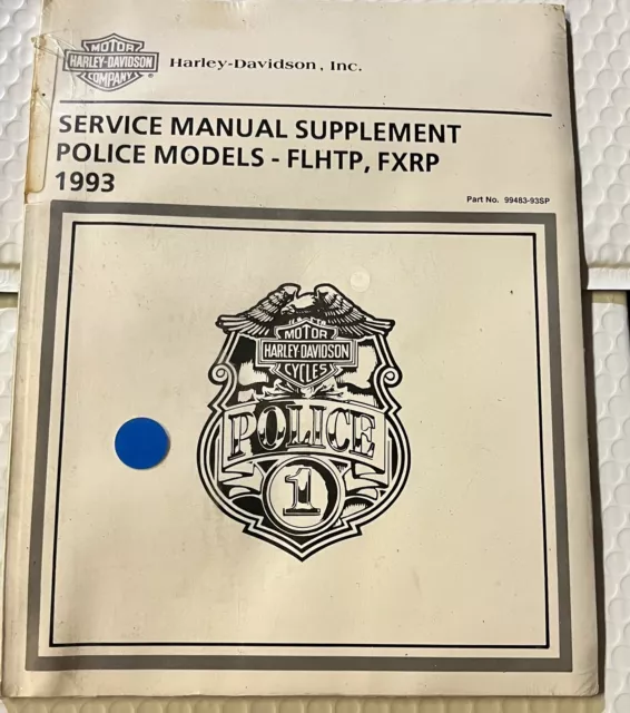 Harley Davidson 1993 Police FLHTP, FXRP Service Manual Supplement 99483-93SP