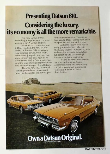 Datsun 610 - Magazine 1973  Print Ad  7 x 10