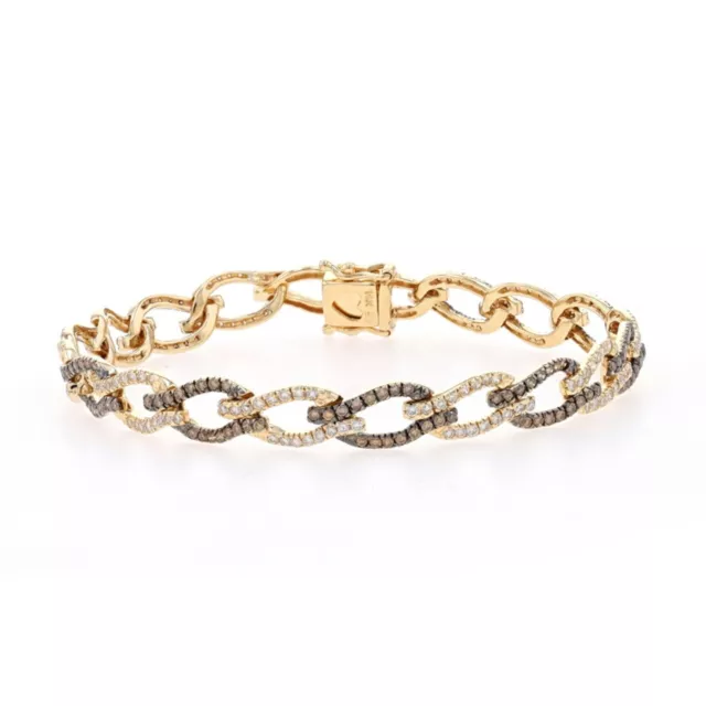 Le Vian Diamond Open Link Bracelet 7 1/4"Yellow Gold 14k Round Brilliant 2.88ctw