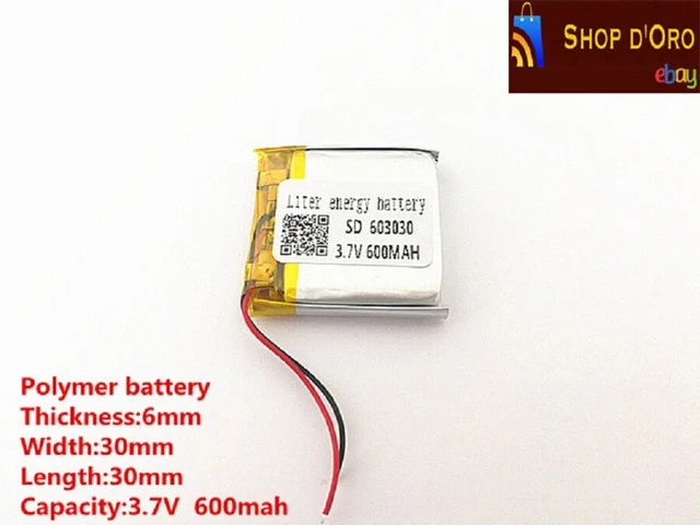 Batteria Lipo da 3,7 V, 1000 mAh, 803040, ricaricabile ai polimeri di litio con connettore Micro Ph1.25, circuito di protezione integrato per dispositivi elettronici