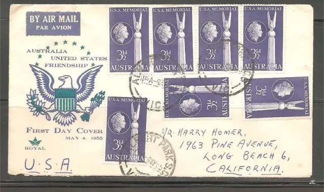 Australia 1955 First Day Cover Albert Park To Long Beac