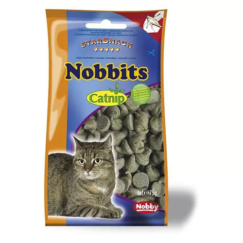 Nobby Nobbits Hierba Gatera 75G, Snacks para Gatos, Nuevo