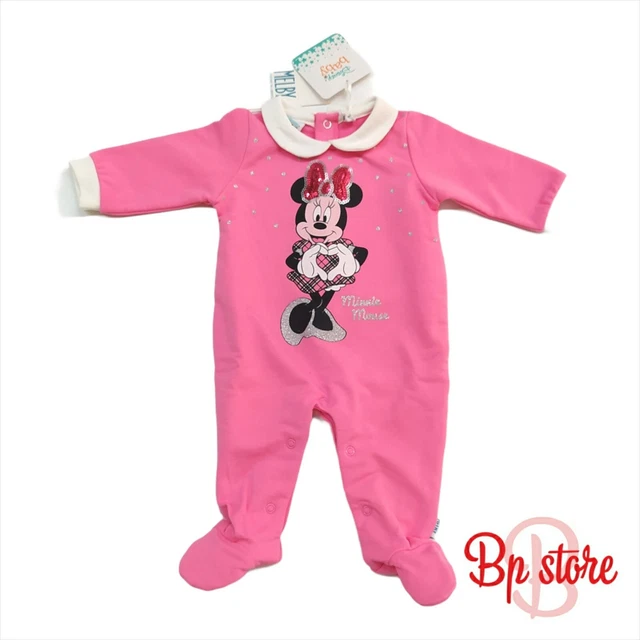 DISNEY Minnie Topolina Tutina intera Rosa Bianco Argento Paillettes Brillantini