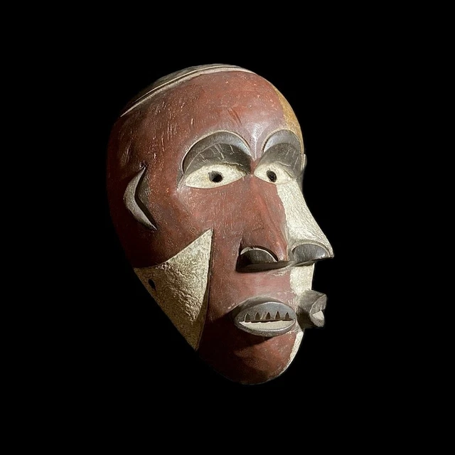 African Mask 3 Faces Lega Mask Congo Bwami Mask Society of Lega People-8419