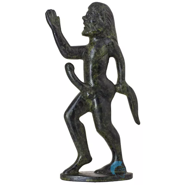 Satyr Statue Companion of Pan and Dionysus Mythology Solid Bronze Sculpture