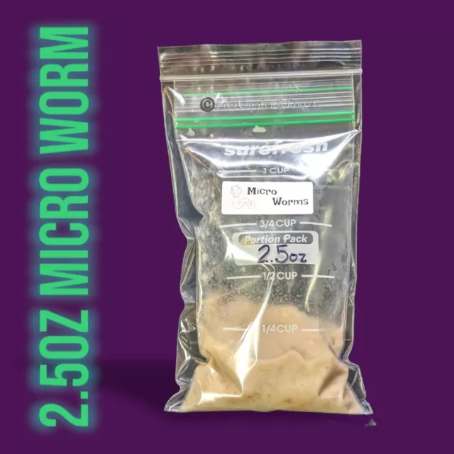 Microworm Cultures -2.5oz - Live Food for Fish Fry - Discus Angel Fish Guppy Fry