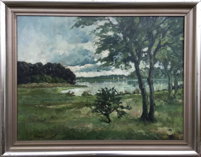 Impressionist Berlin 1946 Brandenburg Segler auf einem See Havel Grunewald?