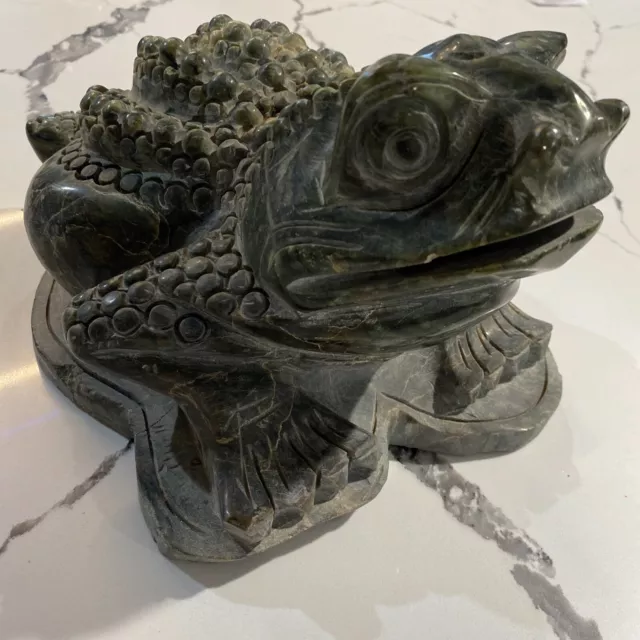 Huge 16lbs Jade Stone Figurine Money Frog 2