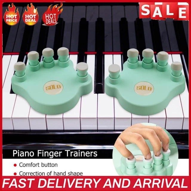 1 Pair Piano Finger Trainers Hand Strength Exerciser for Beginner (Green)