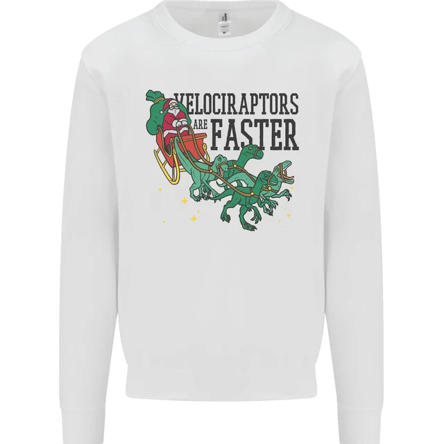 Natale Velociraptors Are Faster Dinosauro Bambini Felpa Maglione