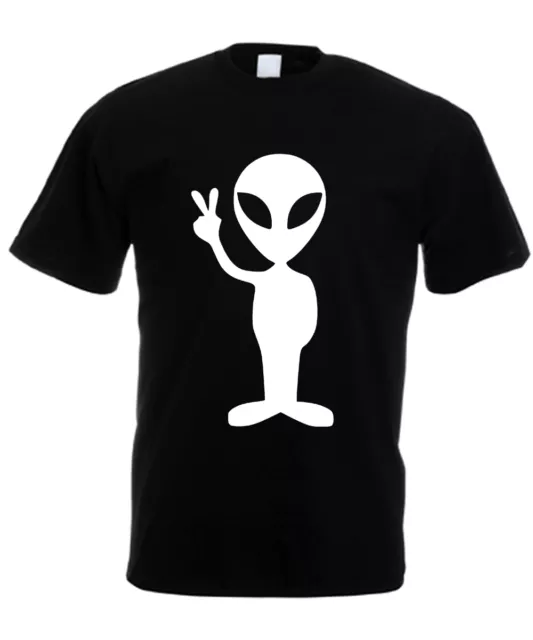 T-Shirt Uomo Alieno Silhouette Extraterrestre Alien Maglietta Men Personalizzata