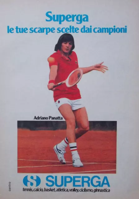 Pubblicità Advertising Werbung Italian 1979 SCARPE SUPERGA ADRIANO PANATTA
