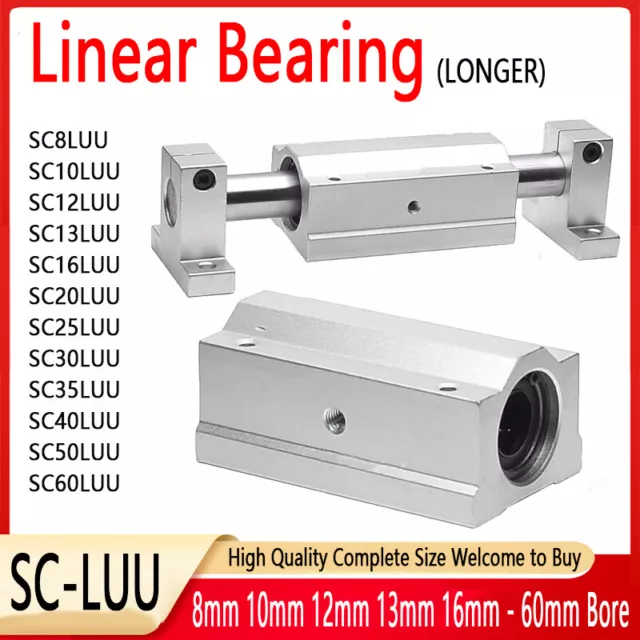 Linear Motion Ball Bearing Slide Pillow Block SC-LUU 8mm - 60mm 3D Printer CNC