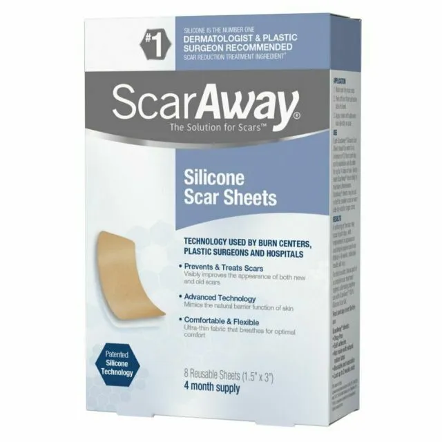 ScarAway Advanced Skincare Silicone Scar Sheets for Body Scar Surgical Scar