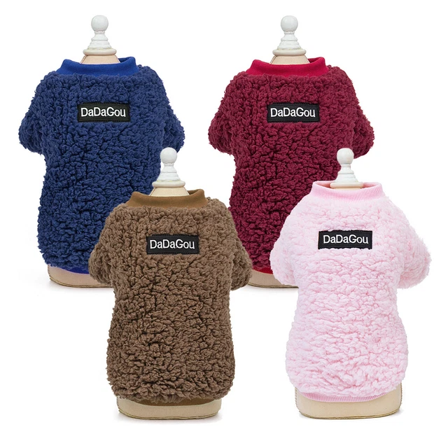 Soft Plush Dog Coats for Small Medium Dogs Winter Warm Pet Cat Clothes Jackets