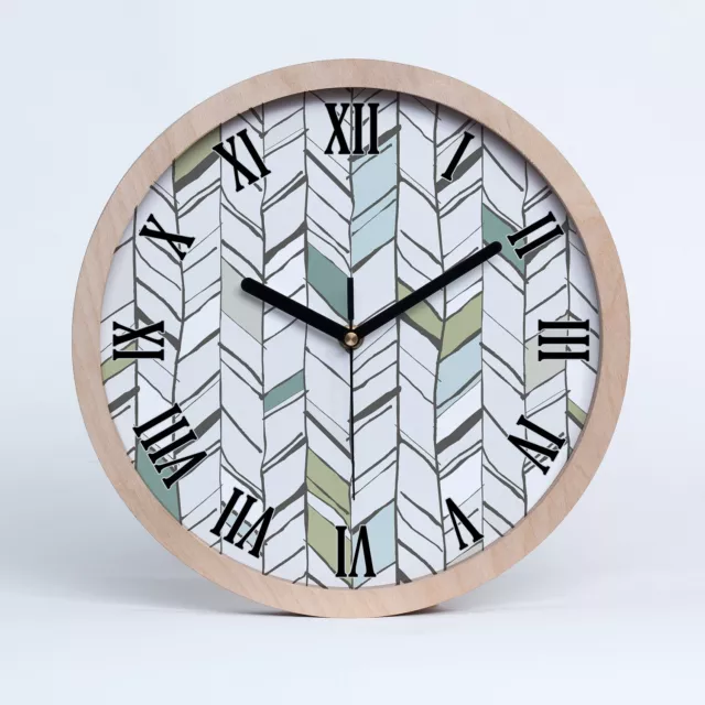 Circular Reloj de Pared de Madera Con Imagen Impresa fi 30 cm patrón de espiga