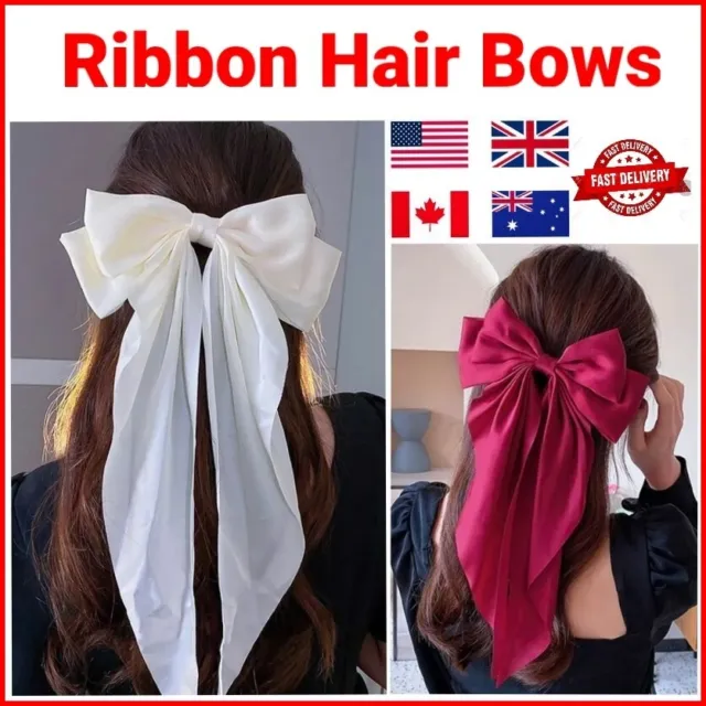 Long Bow Hairpin Ribbon Bow Hair Bows Stylish Bowknot Ponytail French Barrettes