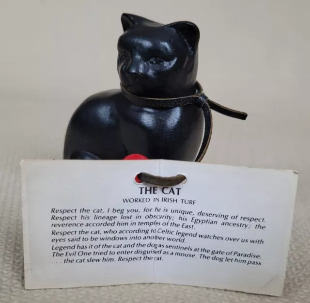 Owen Crafts Ballyshannon Ireland Black Cat of Irish Turf Figure 3.5"  Brand New