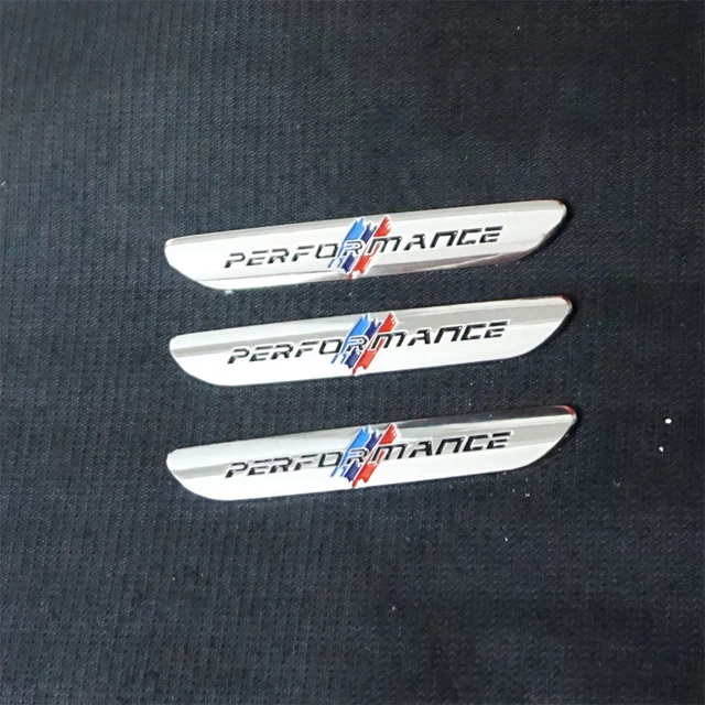3x PERFORMANCE M Chrome Metal Sticker Emblem Decal Badge Power 3D Edition SUV GT