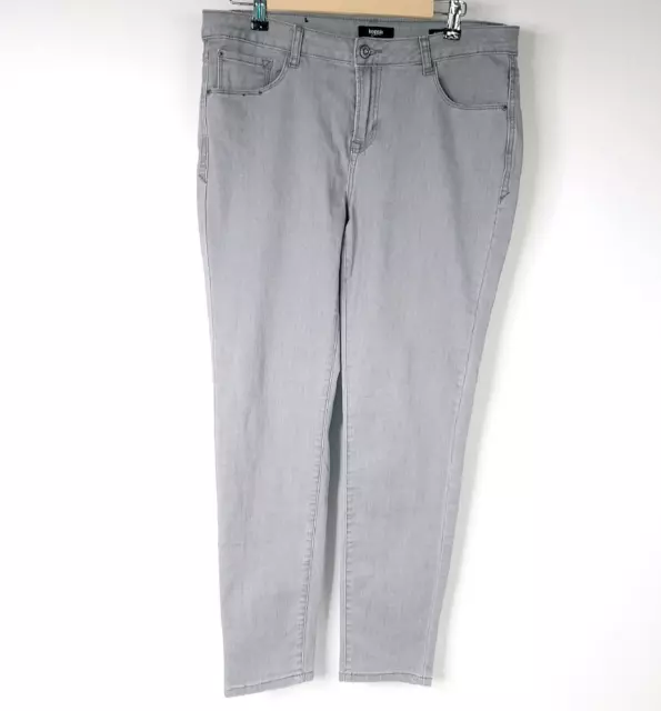 Kensie Womens Jeans 10 Gray Skinny Mid Rise Denim Pants Stretch Knockout