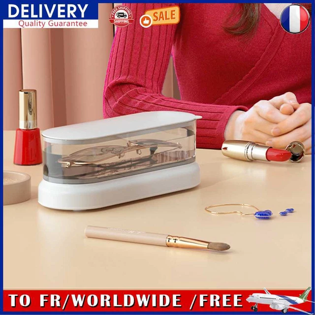 Ultrasonic Cleaner Home Wash Cleaner Makeup Brush for Sunglasses Coins (White)