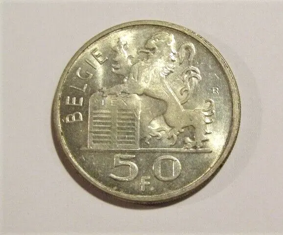 Belgium 1954-FL 50 Francs Silver unc Coin