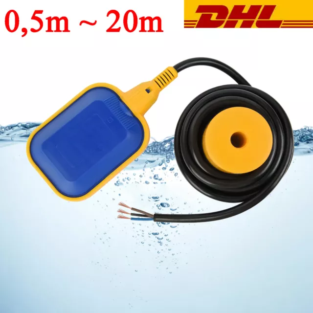 Wasserstandsregler, Flüssigkeitsstand Sensor Schwimmerschalter 0,5-20M Kabel 16A