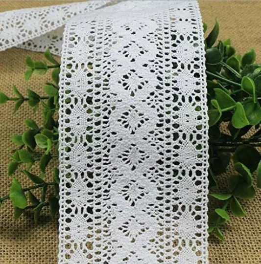 White Crochet Cotton Lace Trim Embroidery Cotton8.5cm,3.5inches