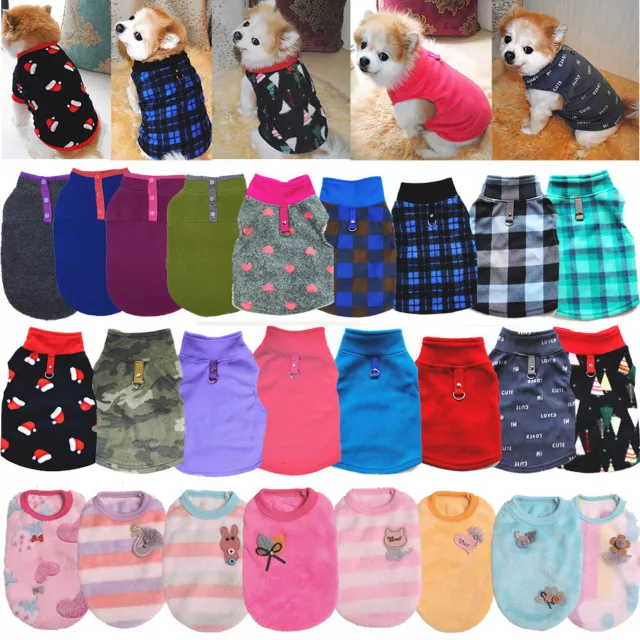 Puppy Dog Clothes Fleece T Shirt For Small Dogs Chihuahua Pet Vest Warm Winter