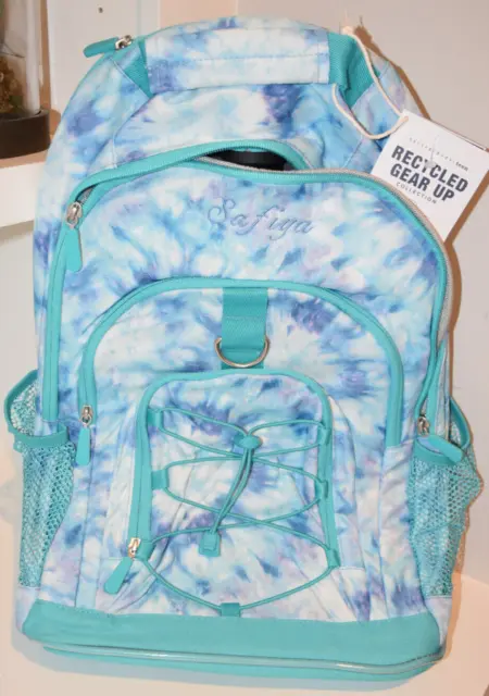 Pottery Barn Teen Gear-Up Tie-Dye Recycled Rolling Backpack Safiya Monogram NWT