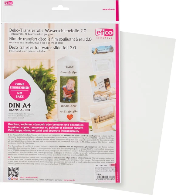 Lámina de transferencia/deslizante de agua 2.0, 1 hoja